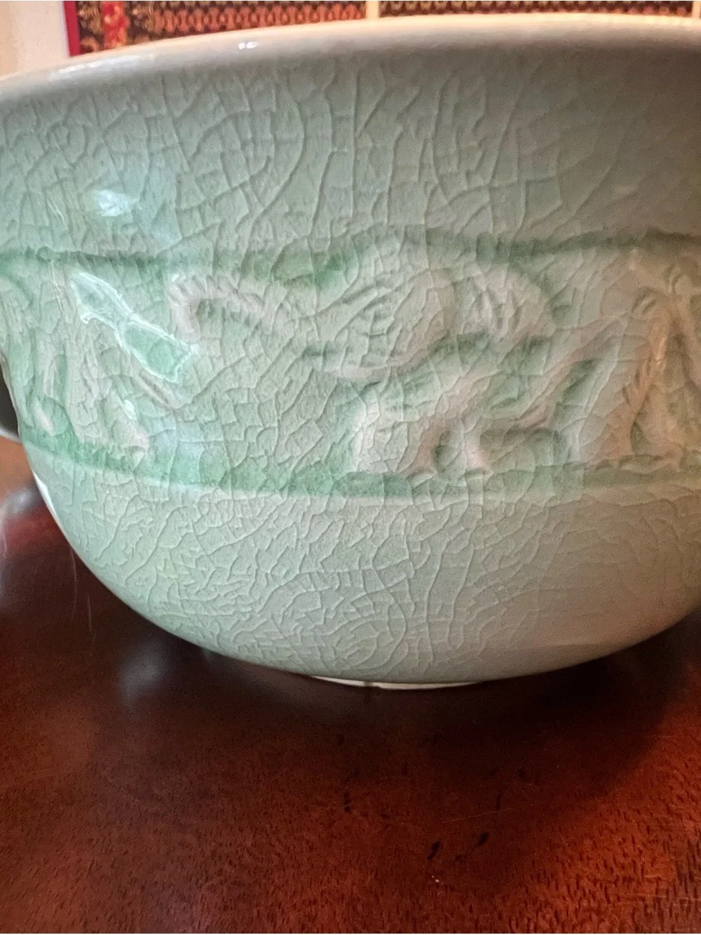 Celadon Ceramic Noodle Bowls with Chopstick Rest - Soft Green Set